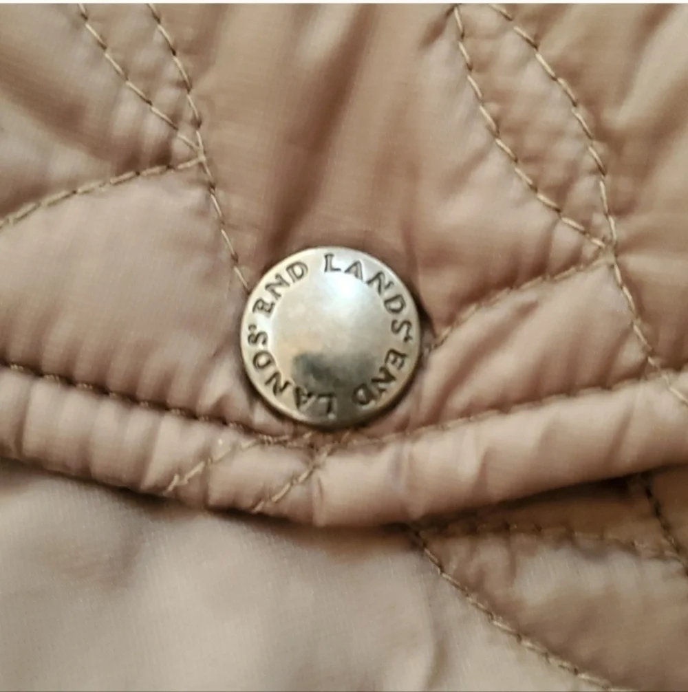 Lands End green quilted barn jacket